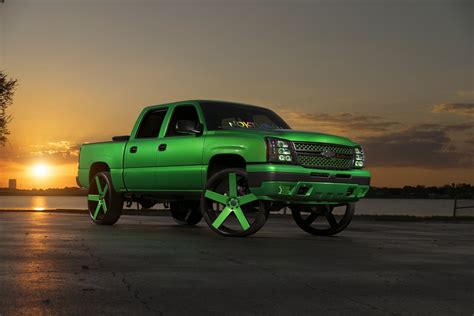 Lifted Envy Green Silverado on a Set of Custom Wheels — CARiD.com Gallery