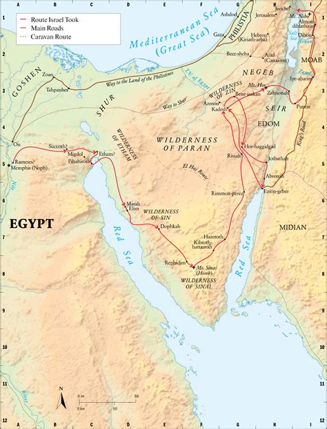 Map Of The Israelites Journey From Egypt To The Promised Land | Images and Photos finder