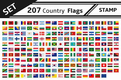 Set 207 country flags puzzle Stock Vector Image by ©noche0 #145535049