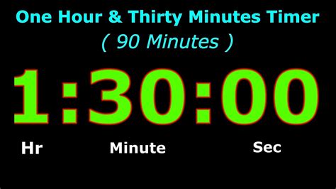 90 Minutes Timer, Digital Clock, 90 Minutes Alarm, 90 Minutes Stopwatch, One Hour & Thirty Min ...