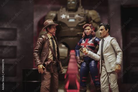 NEW YORK USA, FEB 25 2024: Indiana Jones meets with Howard Stark and ...