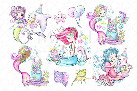 MERMAID BIRTHDAY clipart