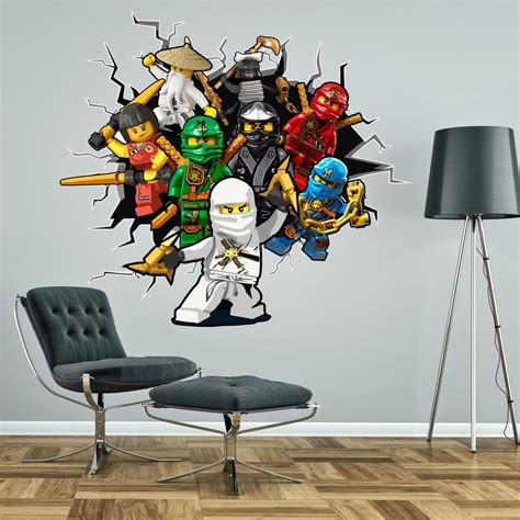 Lego Ninjago Breaking Through Wall Sticker 3D effet Décalque | Etsy