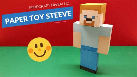 Paper toys Minecraft niveau 01 Steeve - YouTube