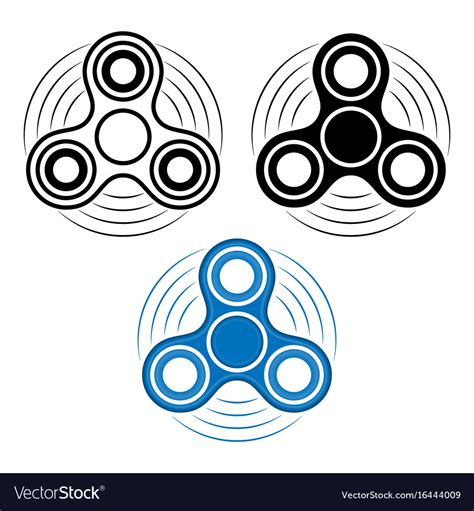 Set of fidget spinner in three different types Vector Image