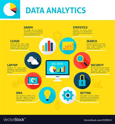 Database Analytics Infographic. Flat Design Vector Illustration of Big ...