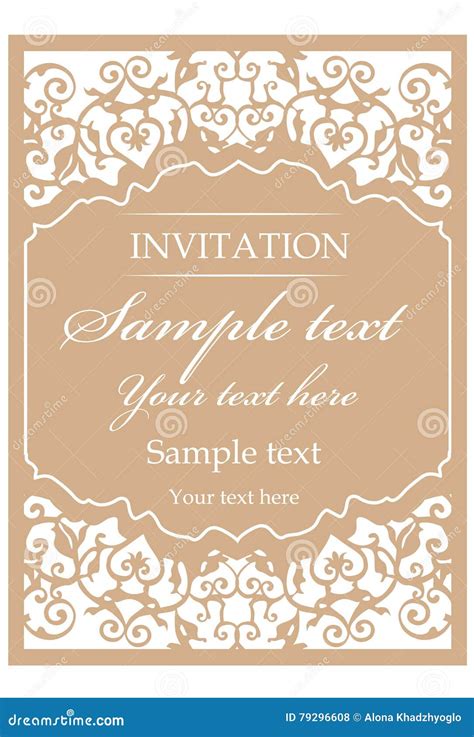 Ornamental Vintage Frame for Wedding Invitations. Stock Vector - Illustration of decoration ...