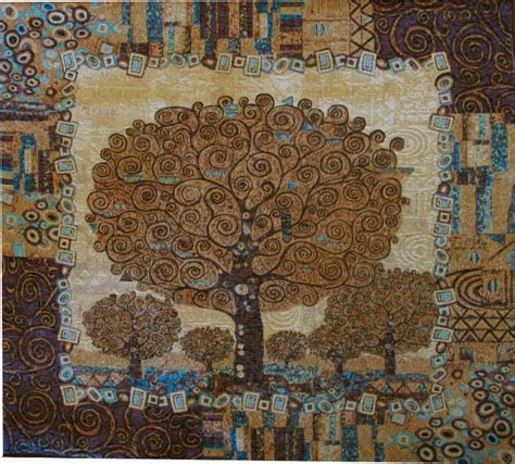 Klimt Tree of Life square tapestry - Art Nouveau tapestries