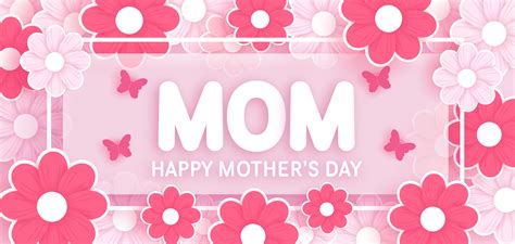 Mothers's day Banner with Flowers in Paper Cut Style 700908 Vector Art at Vecteezy