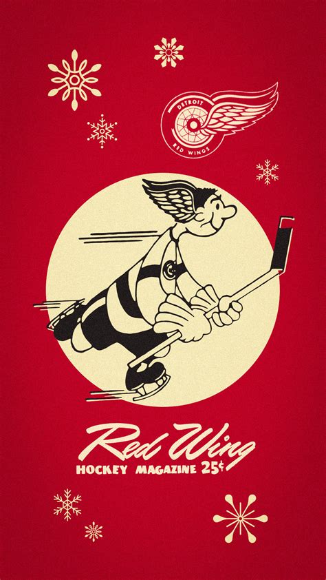 Download Vintage Detroit Red Wings Hockey Art Wallpaper | Wallpapers.com