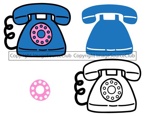 Retro Rotary Telephone Clip Art PNG SVG Files Phone - Etsy Israel