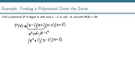 Example: Finding a Polynomial with Given Zeros (1) - YouTube