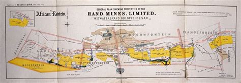 A map of Witwatersrand goldfield, South Africa, showing properties of ...