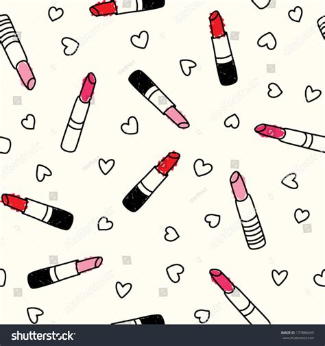 Lipstick Seamless Pattern Stock Vector (Royalty Free) 177886439 ...