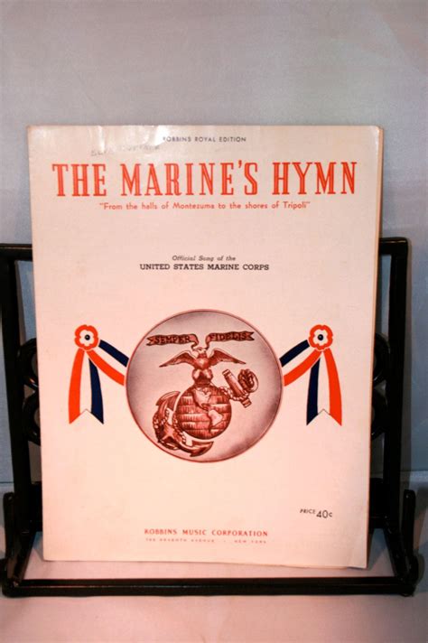 1942 The Marine's Hymn//From The Halls of Montezuma to the | Etsy | Vintage sheet music, Marines ...