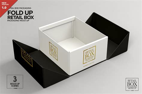 Fold Up Retail Box Packaging Mockup | Packaging Mockups ~ Creative Market