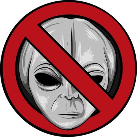 Premium Vector | Warning signs for aliens vector