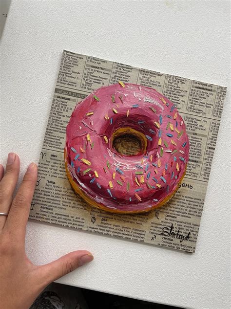 Donut Painting Doughnut Art Donut Wall Art Newspaper Art - Etsy