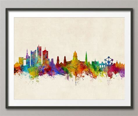 Brussels Skyline Brussels Belgium Cityscape Art Print 2700 - Etsy UK