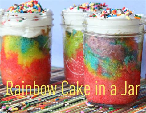 Rainbow Cake in a Jar with Cloud Frosting - MomAdvice