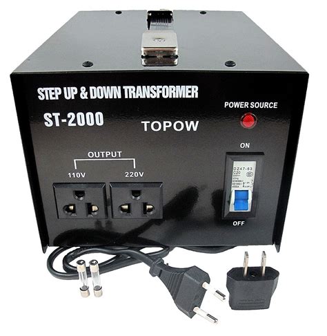 TOPOW ST-2000 Step Up / Down Transformer (2000W) (Change 110/120V Up to 220/240V, or 220/240V ...
