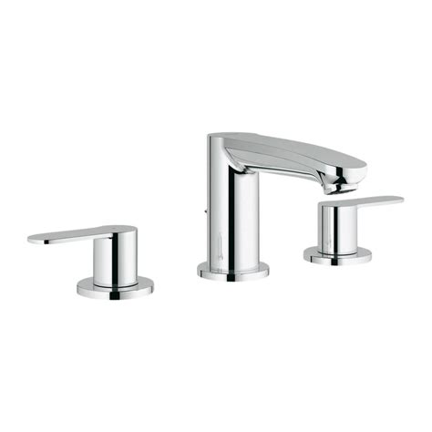 GROHE Eurostyle Cosmopolitan 8 in. Widespread 2-Handle 1.2 GPM Bathroom Faucet in StarLight ...