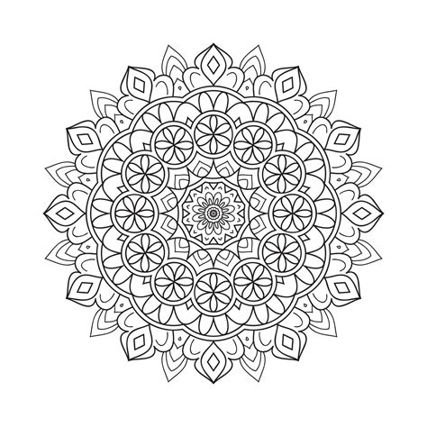 Circular black and white mandala pattern. Indian mandala flower pattern ...