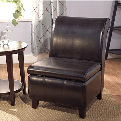 Simple Living Faux Leather Armless Storage Chair - 12941557 - Overstock.com Shopping - Great ...