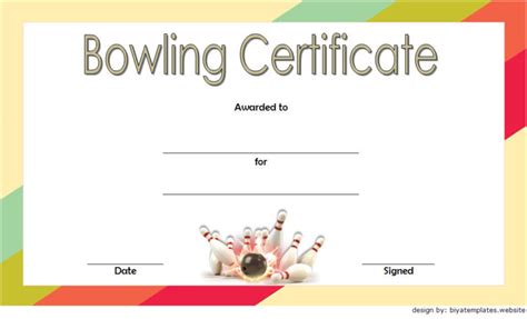 Bowling Certificate Template 2 | Paddle Templates