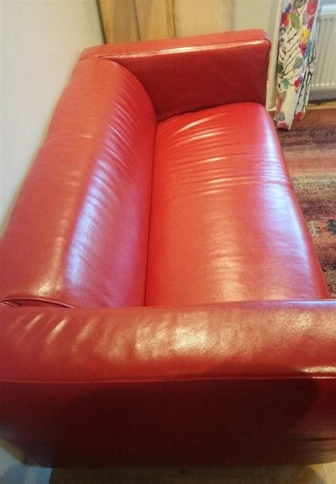 Ikea 2-Seater Klippan Red Leather Sofa | in Dunblane, Stirling | Gumtree