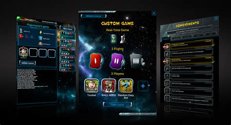 UI design - Multiplayer lobby and Single player game setting + achievement screen | Behance