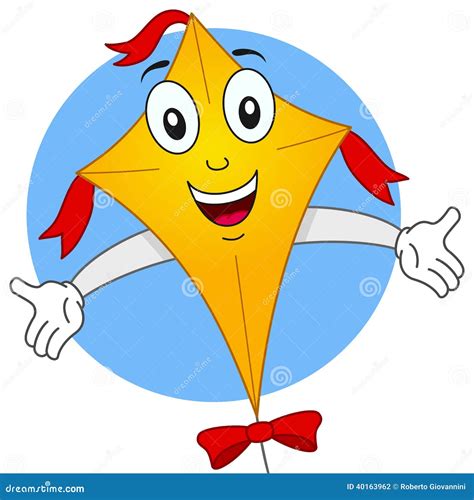 Happy Flying Kite Cartoon Character Stock Vector - Illustration of ...