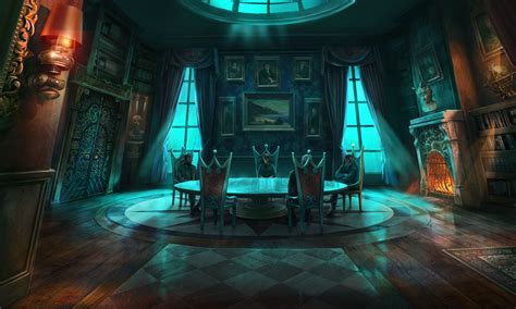 Dark Mansion - Dining Room Fantasy Rooms, Fantasy City, Fantasy House, Fantasy Castle, Fantasy ...