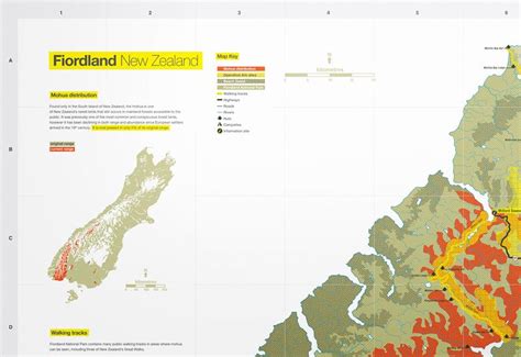 Fiordland National Park map key National Parks Map, Map Design, Endangered, Portfolio Design ...