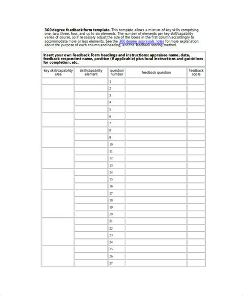 FREE 7+ Sample 360-Degree Feedback Forms in MS Word | PDF