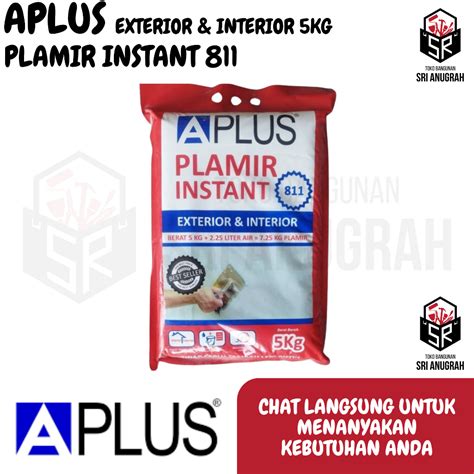 Jual APLUS Plamir Instant Exterior Interior 811 Dempul Dinding Putih Plamir Tembok 5KG | Shopee ...