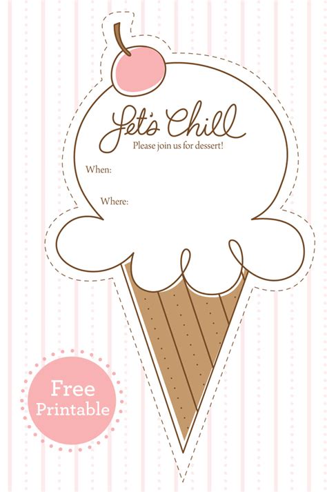 FREE Ice Cream Party Printables - Social Invitation & Decoration Templates