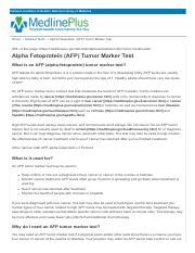 Alpha Fetoprotein AFP Tumor Marker Test MedlinePlus Medical Test.pdf ...