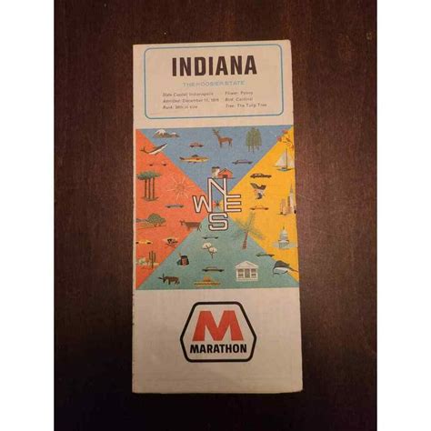 Indiana Road Map Courtesy of Marathon 1967 Edition | eBay in 2022 | Map, State birds, Roadmap