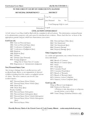 Civil Action Cover Sheet Cook County 2021-2024 Form - Fill Out and Sign Printable PDF Template ...