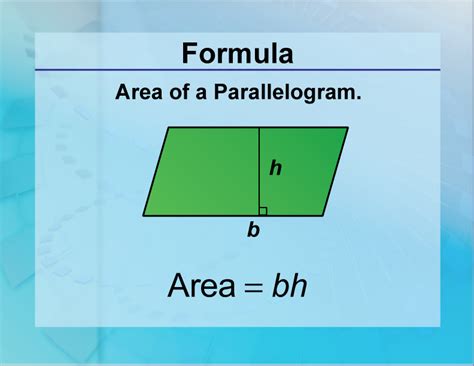 Area Formula For A Parallelogram