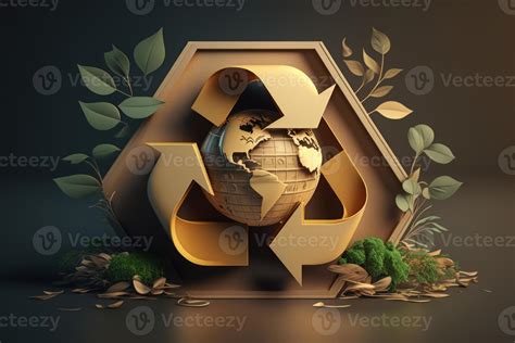 Recycle symbol with eco friendly earth background. 23146472 Stock Photo at Vecteezy