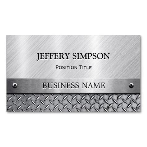 Modern Brushed Metal Look - Fully Customizable Business Card Template | Customizable business ...