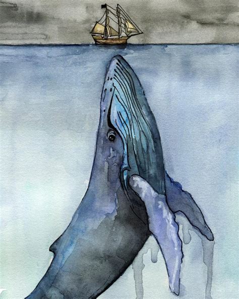 XLARGE Watercolor Whale Painting Sizes 16x20 and Up, fathoms Below, Whale Nursery, Whale Art ...