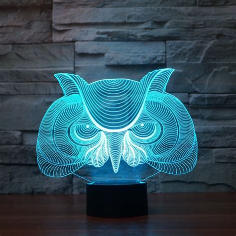 Owl Table Lamp 3D Transparent LED Night Lamp - Design Your Own | Online gift shopping in Pakistan