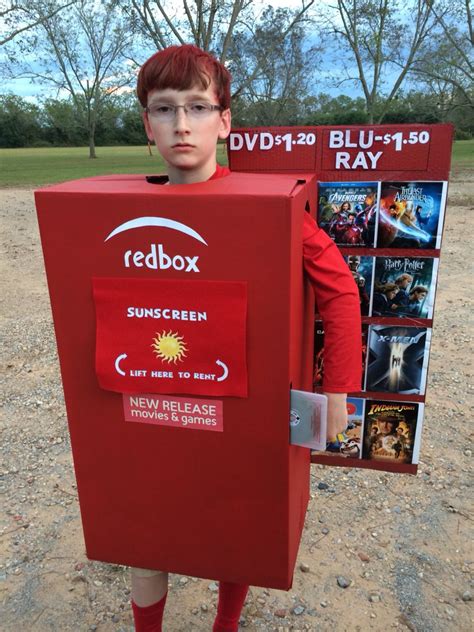 He wanted to be a redbox machine for Halloween. There's a kindle with an actual screenshot of a ...