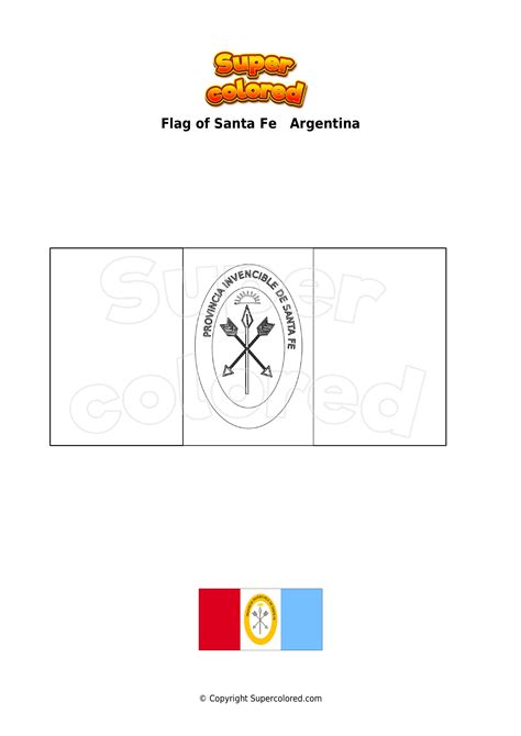 Coloring page Flag of Santa Fe Argentina - Supercolored.com