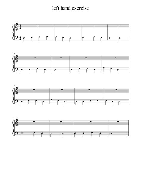 left hand exercise Sheet music for Piano (Solo) Easy | Musescore.com