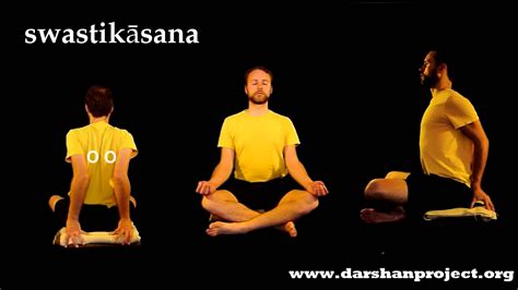 Swastikasana - Basic sitting asana inspired by BKS Iyengar - darshanproject.org - YouTube