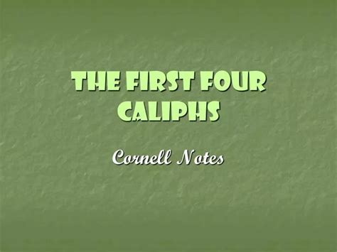 PPT - The First Four Caliphs PowerPoint Presentation - ID:3817933